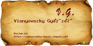 Visnyovszky Győző névjegykártya